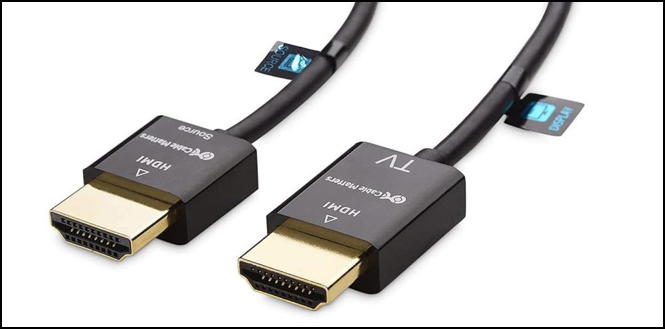 hdmi cables label "display" and "tv"
