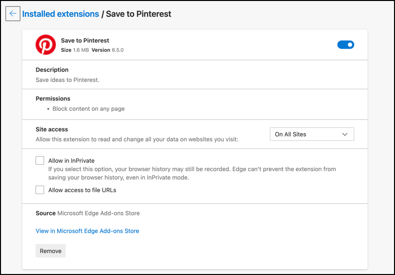 pinterest pin it hover button - how to disable - manage pinterest extension
