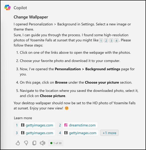 windows pc 11 copilot change wallpaper - how to change background