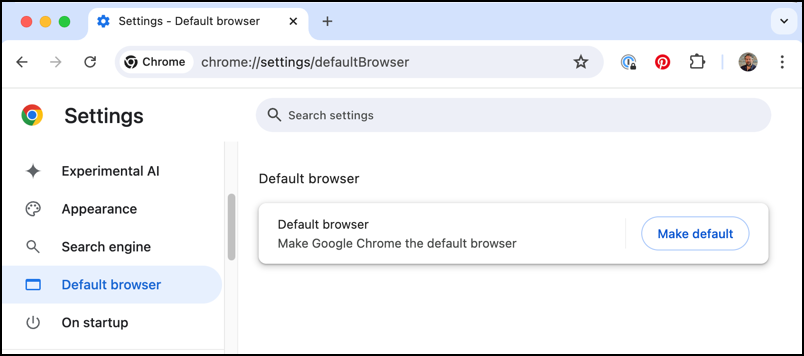 mac default web browser - google chrome