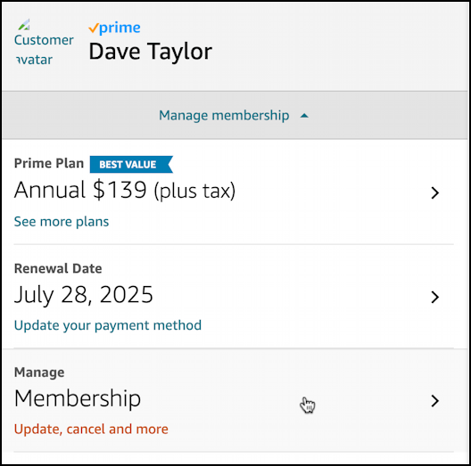 cancel pause amazon prime membership subscription - membership status price