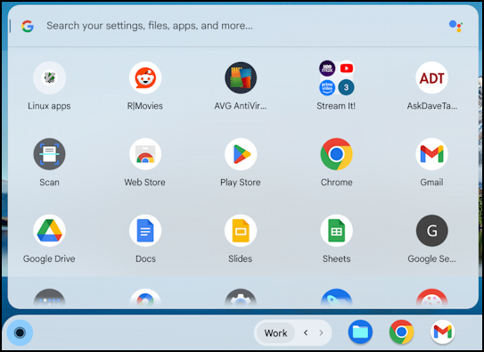 chromebook chromeos update all apps play store - shelf apps menu
