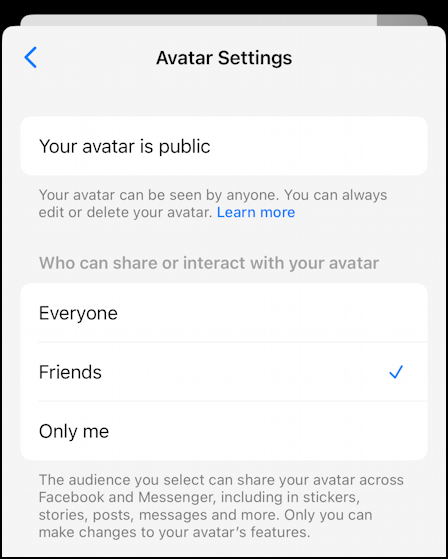 facebook delete avatar - visibility privacy settings