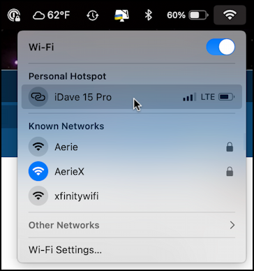 mac pc connect to iphone wifi hotspot - list of networks