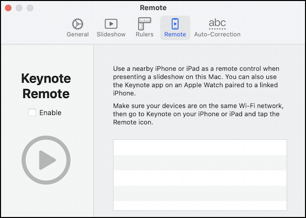 apple keynote iphone remote control clicker - settings > remote