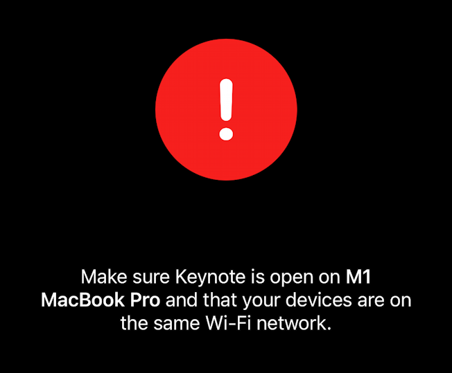 apple keynote iphone remote control clicker - mobile can't find mac
