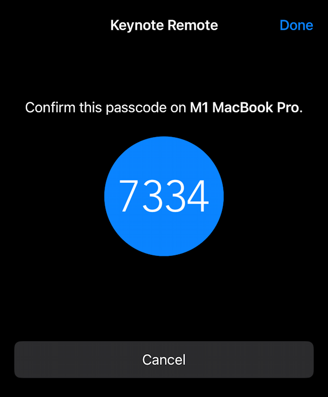 apple keynote iphone remote control clicker - remote: confirm passcode