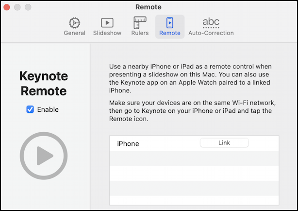 apple keynote iphone remote control clicker - mac: link to mobile device