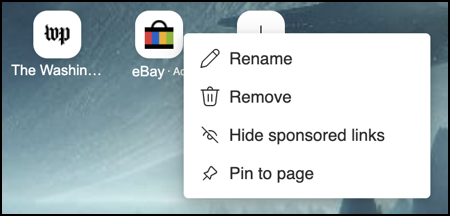 ms edge shortcut icons grid - remove sponsored icons links shortcuts bookmarks