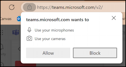 windows 11 camera access - edge wants to access microphone camera