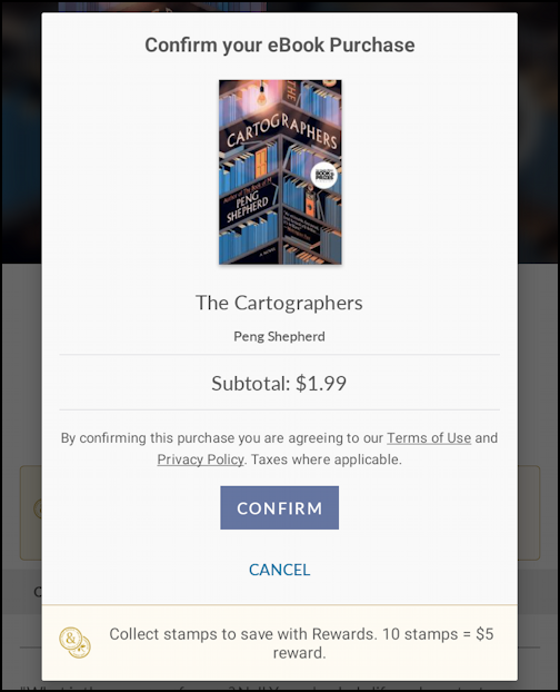 B&N NOOK Lenovo Color buy ebook - confirm ebook purchase