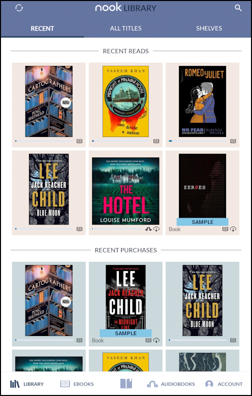B&N NOOK Lenovo Color buy ebook - library with new purchase
