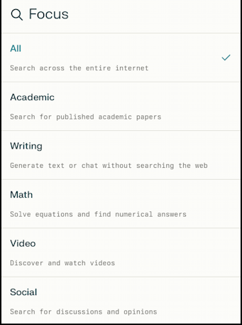 chatgpt perplexity ai on chromebook - focus menu