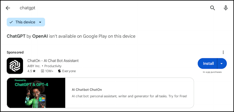 chatgpt perplexity ai on chromebook - chatgpt not available