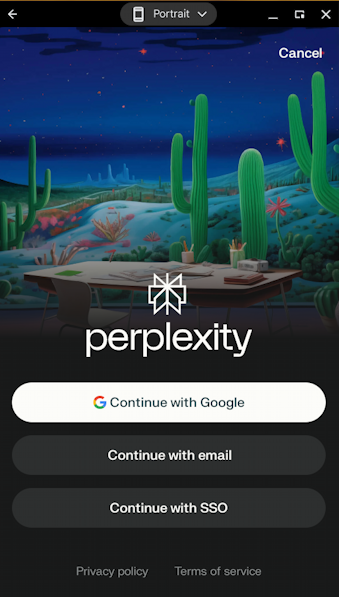 chatgpt perplexity ai on chromebook - splash screen welcome