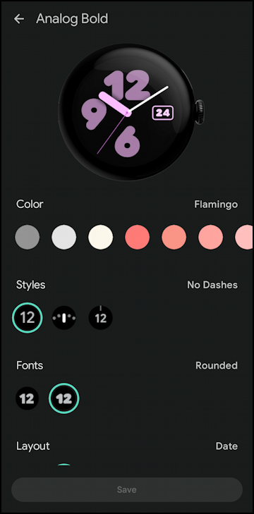 google pixel watch 3 change face - customize colors font 