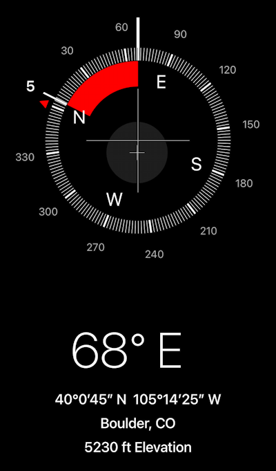 iphone current elevation height - compass app