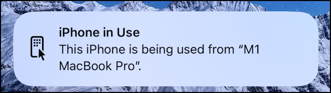 iphone mirroring mac - iphone in use notification