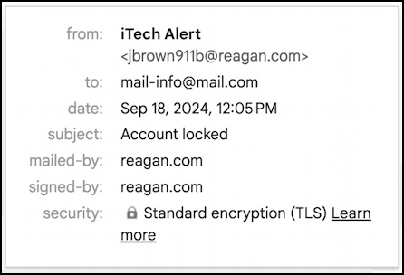 webmail migration phishing attack spam - sender info