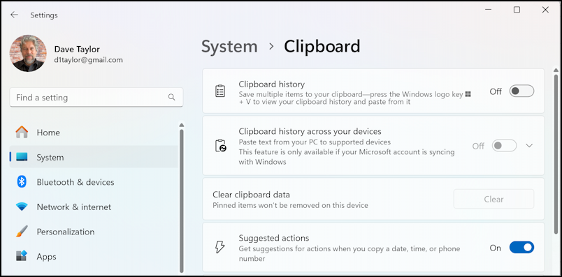 windows 11 share copy paste clipboard - settings > clipboard