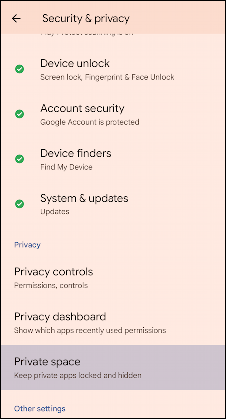 android 15 private space - security & privacy