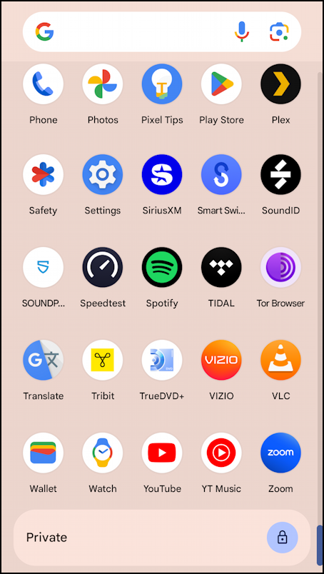 android 15 private space - private space on bottom