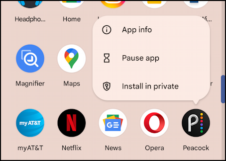 android 15 private space - move app to space