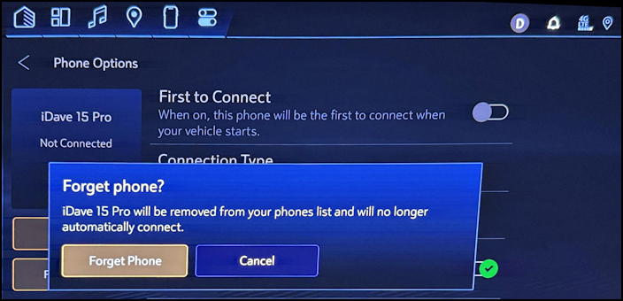 chevy chevrolet infotainment delete remove phone bluetooth - sure you want to forget phone?