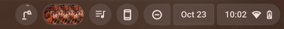 chromeos chromebook focus feature - shelf with focus and background audio shortcut buttons