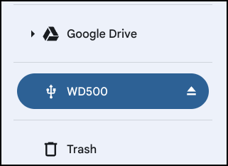 chromebook chromeos external drive - empty disk