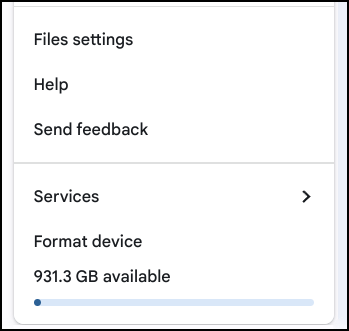 chromebook chromeos external drive - size and capacity