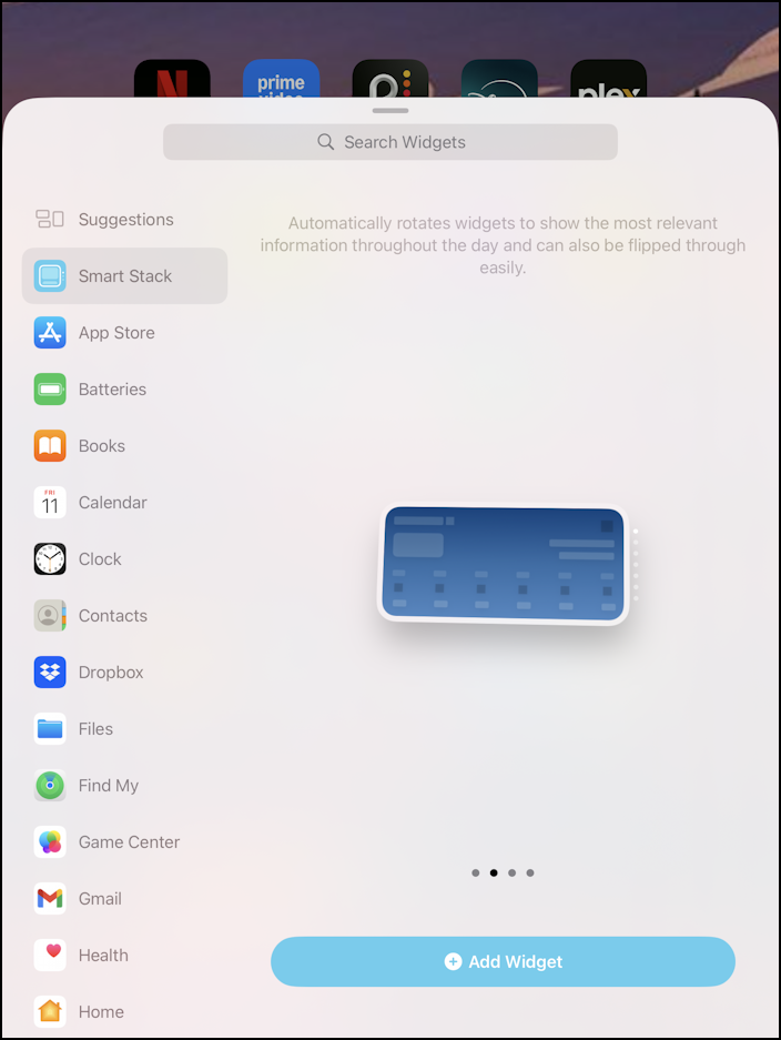 ipad mini ipados 18 customize home screen - smart stack widget