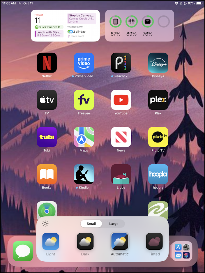 ipad mini ipados 18 customize home screen - smart stack and battery widgets