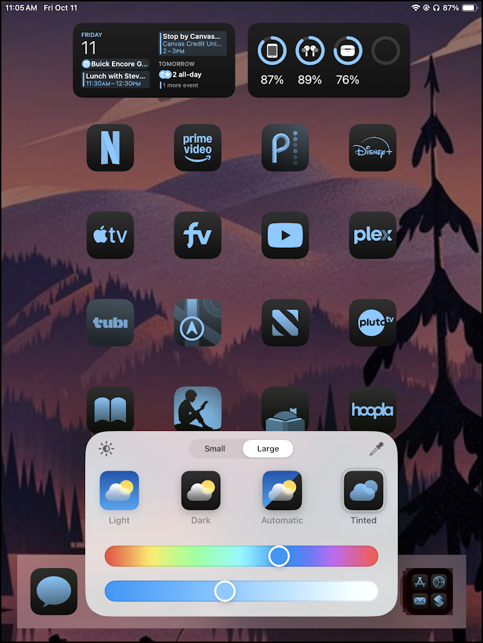 ipad mini ipados 18 customize home screen - customize - tinted