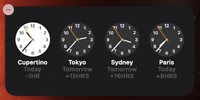 mac macos world time clock - notification center - world time widget default times