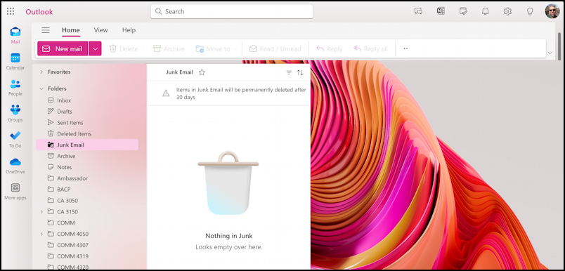 microsoft outlook modern themes - applied