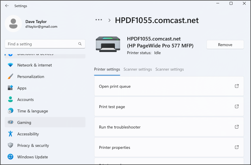 win11 add network printer - printer information window