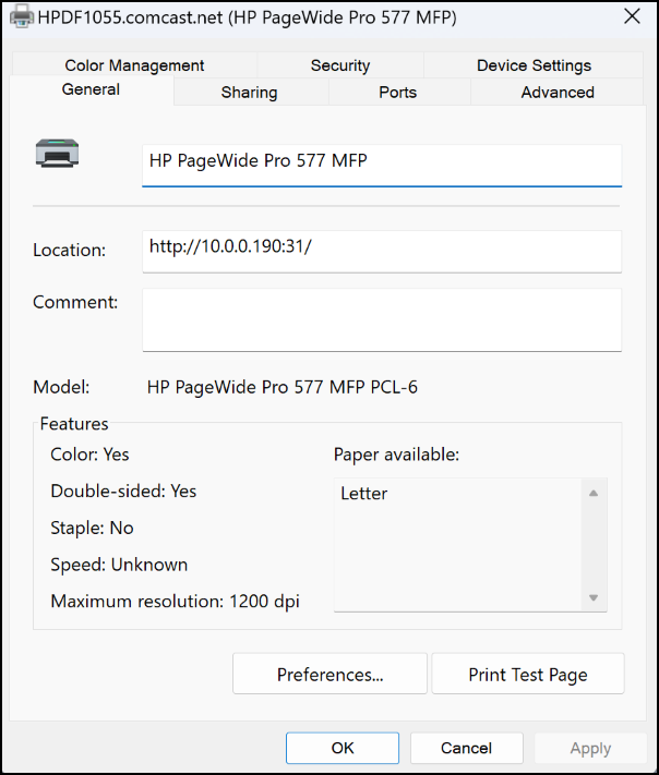 win11 add network printer - settings