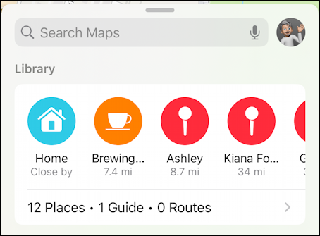 Apple Maps re-order favorite pin locations – favorites re-ordered