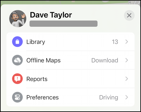 Apple Maps re-order favorite pin locations – primary menu