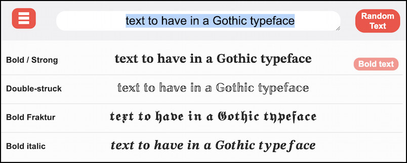 fancy font facebook status update - textfancy.com gothic