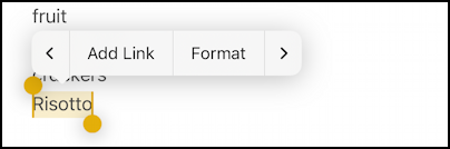 iPhone iOS Notes – floating toolbar 3