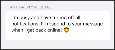 iphone settings focus - customized auto-reply message