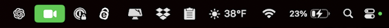 mac macos center stage webcam - menubar with centerstage