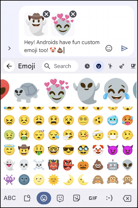 android emoji kitchen genmoji - loving alien