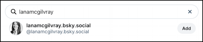 bluesky social create list - search for users