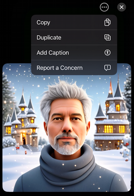 iphone ai image playground portrait - save completed rendered image