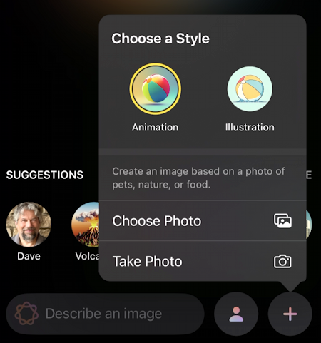 iphone ai image playground portrait - cartoon/illustration