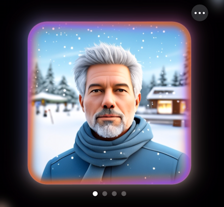 iphone ai image playground portrait - picture with snowy background