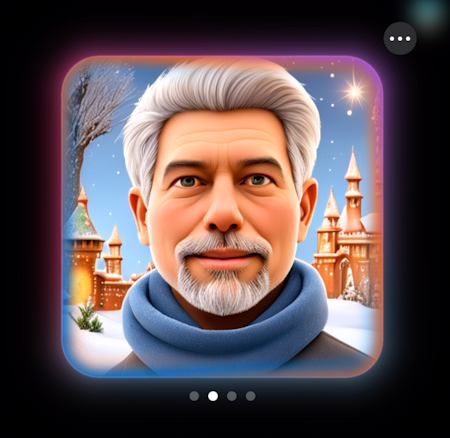 iphone ai image playground portrait - newer version with winter landscape and fantasy